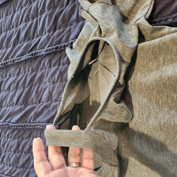 Express Gray Ruffle Cold Shoulder Sweatshirt - Picture 3 of 8